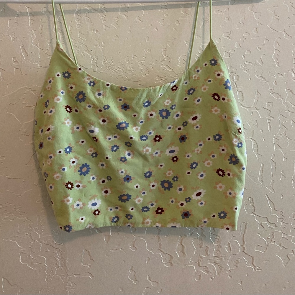 green floral crop top